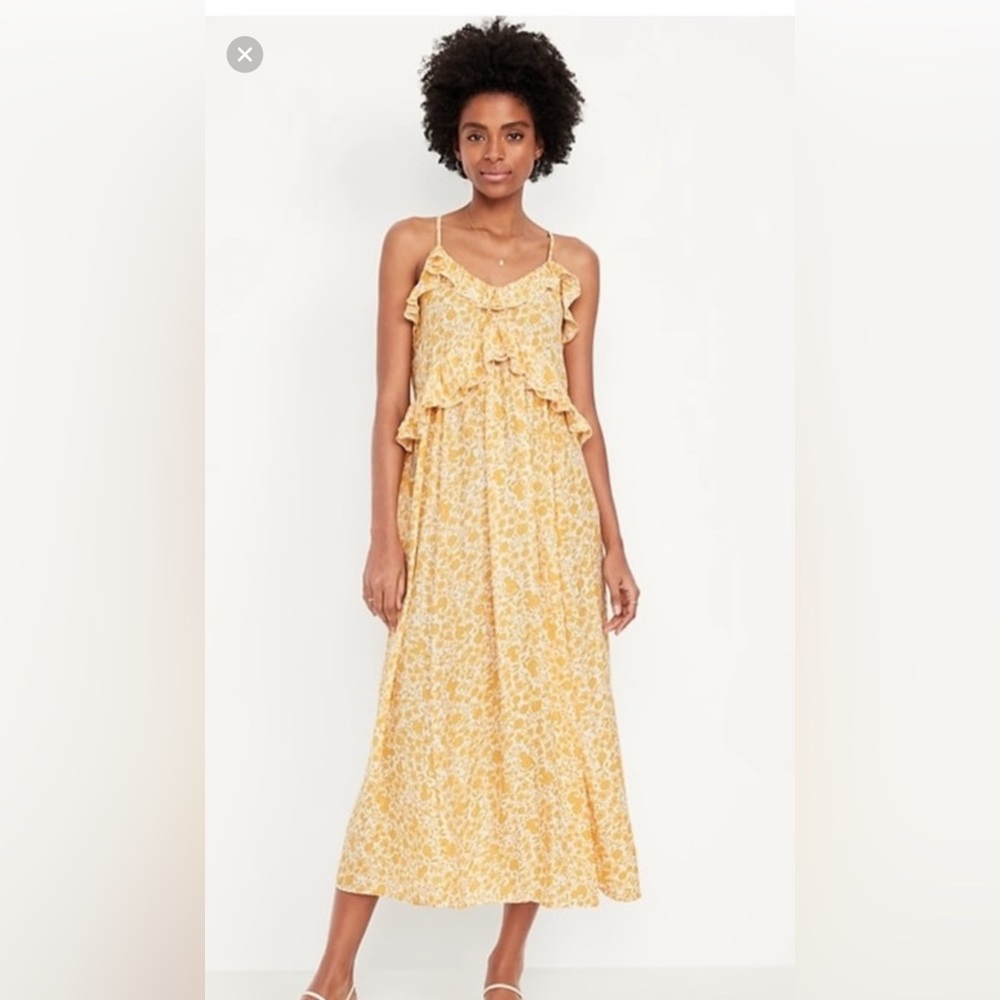 Old Navy Yellow Floral Maxi Dress